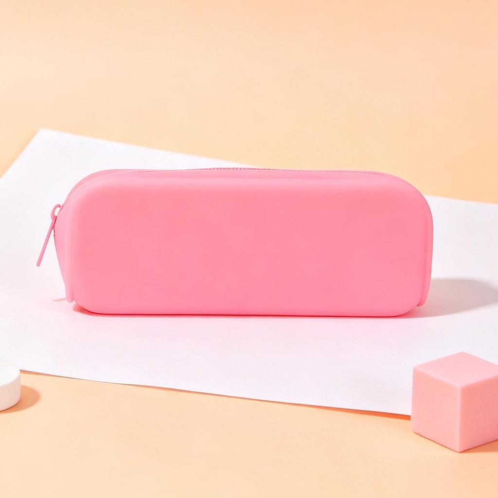 Multi-function Large Capacity Silicone Zipper Pencil Case, Student Stationery Bag