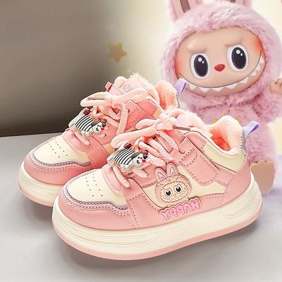 Winter Mädchen Rutschfeste Baumwollgepolsterte Schuhe Kinder Fleecegefütterte Sportschuhe Warme Prinzessin Schuhe