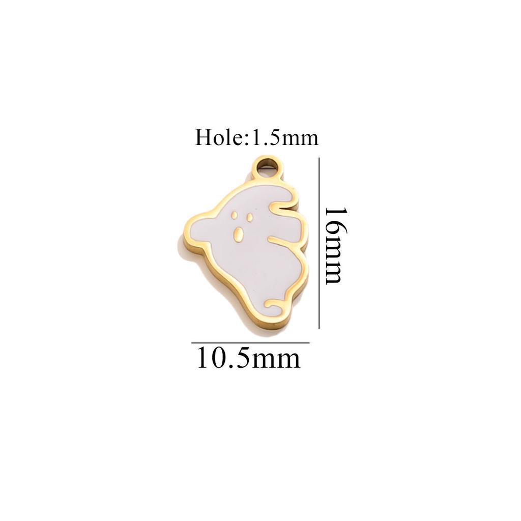 Yori 5Pcs Halloween Pumpkin Lantern Little Ghost Funny Cartoon Cute Pendant DIY Stainless Steel Accessories Jewelry Pendant