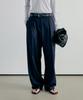 NOTIA Wool Straight One Tuck Pants - Deep Navy