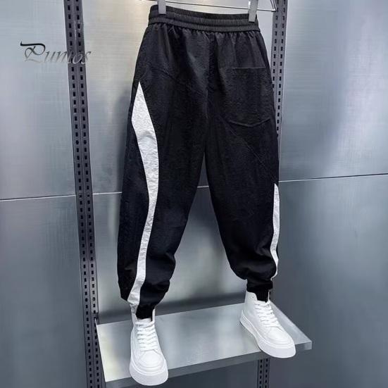 Ανδρικό Παντελόνι Χρωματικός Συνδυασμός Κορδόνι Ελαστική Μέση Με Λάστιχο Στον Αστράγαλο Φαρδύ Πλαϊνές Τσέπες Στυλ Cargo Καθημερινή Φορεσιά Εξωτερικού Χώρου Παντελόνι Χαρέμι