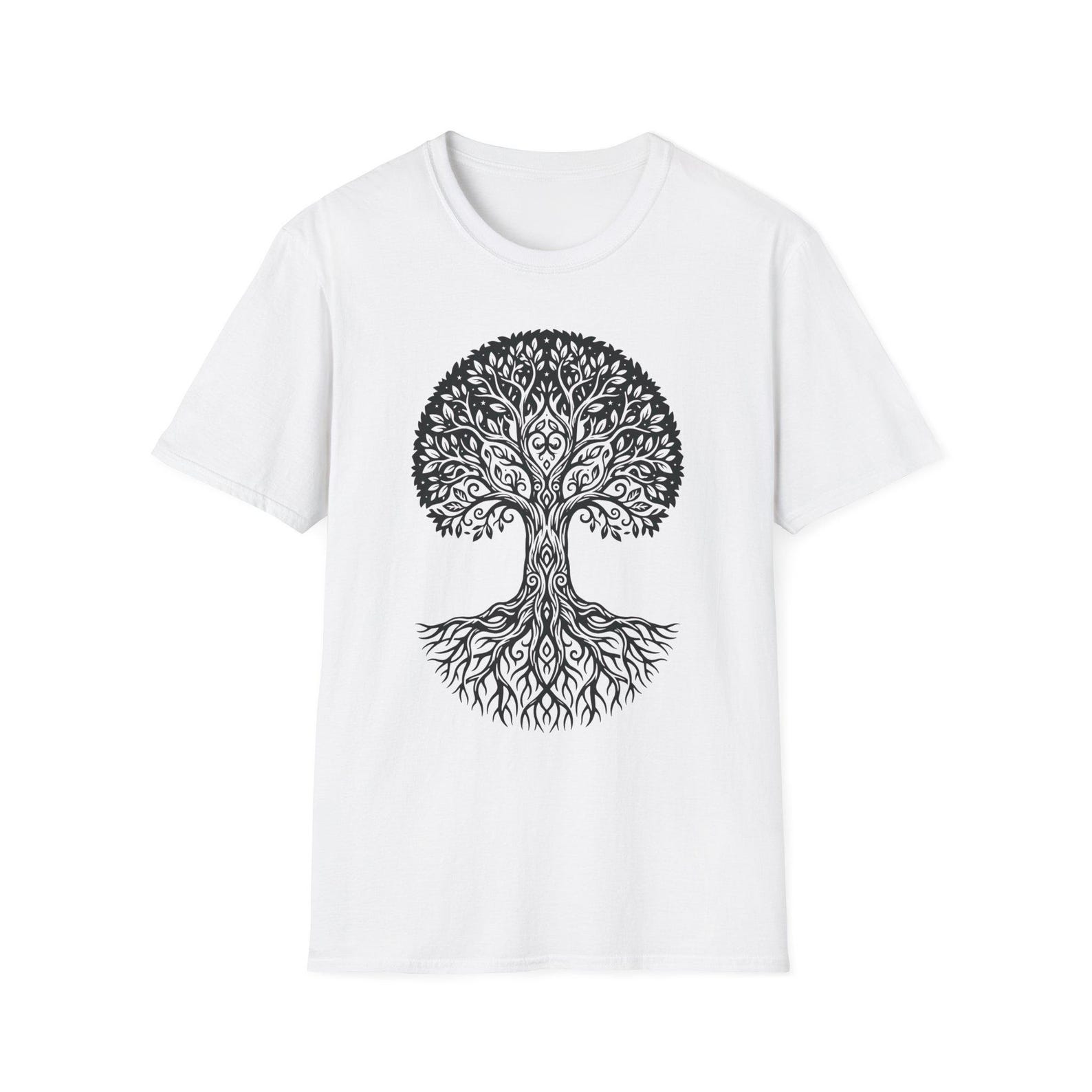 Intricate Tree of Life T-Shirt | Mystic Botanical Art Tee | Celtic Nature Lovers L