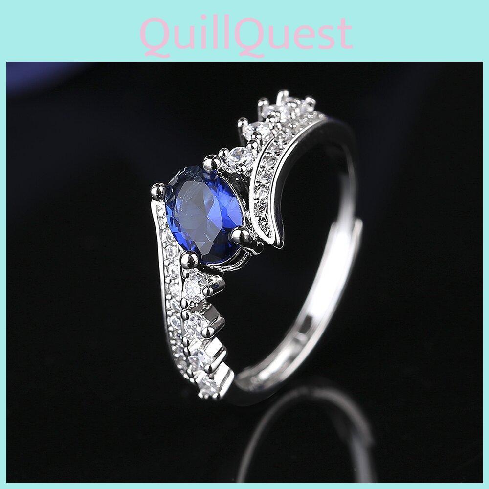 Stunning Blue Geometric Ring Crafted With Copper For Elegant Fashion Statement