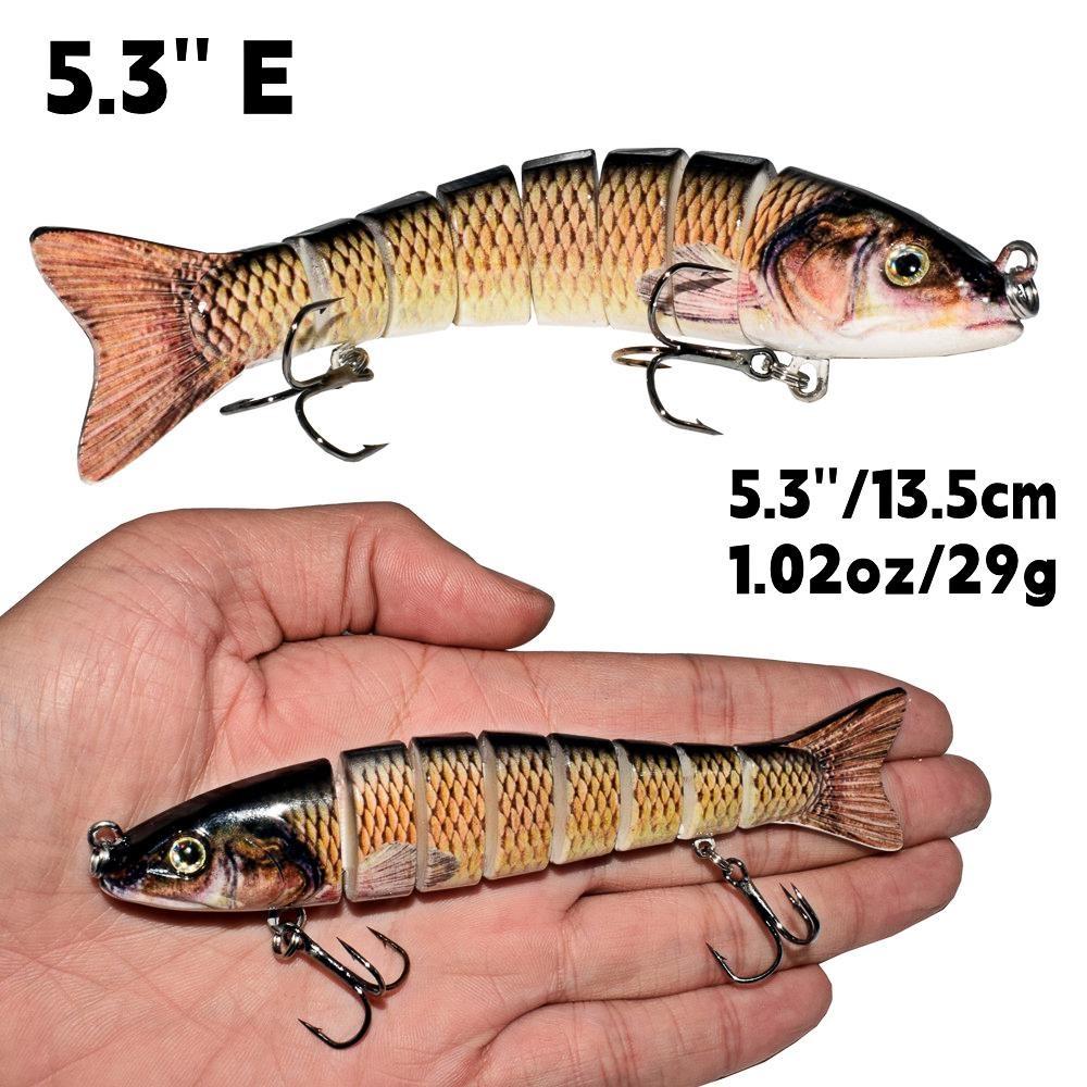 

Рыболовные приманки, приманка для плавания, вобливная приманка для окуня, форели, краппи, мускусного сома, рыболовный крючок, реалистичная рыба 5.3 E