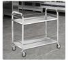 Stainless Steel Double-Layer Liquor Trolley with Railing