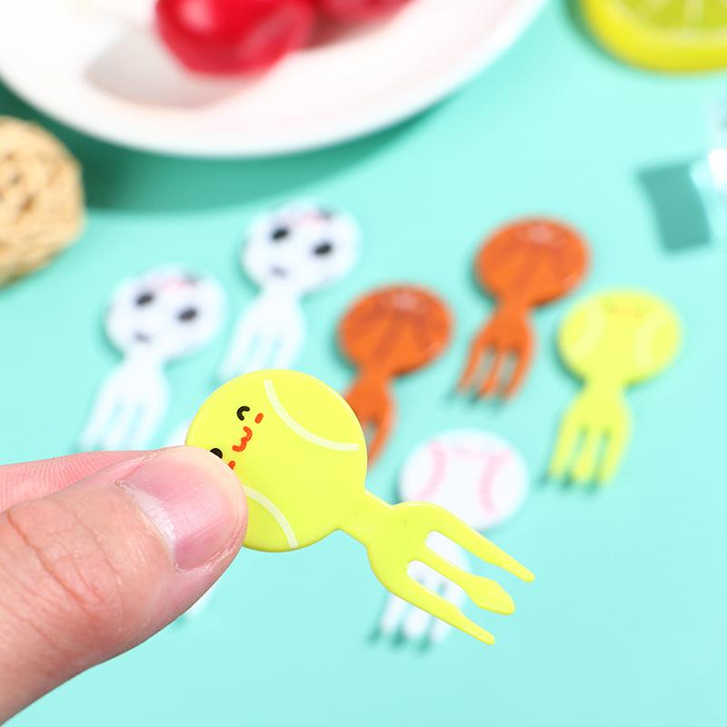 8Pcs Mini Football Sport Fruit Fork Cartoon Snack Cake Dessert Food Toothpick