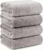Mofuwa Bath Towel Set [My Best of 2025, Hyaluronic Acid Formula] 4-Piece Microfiber Thick Quick-Drying Mini Bath Towel Set (Smoky Gray, 4 Bath Towels)