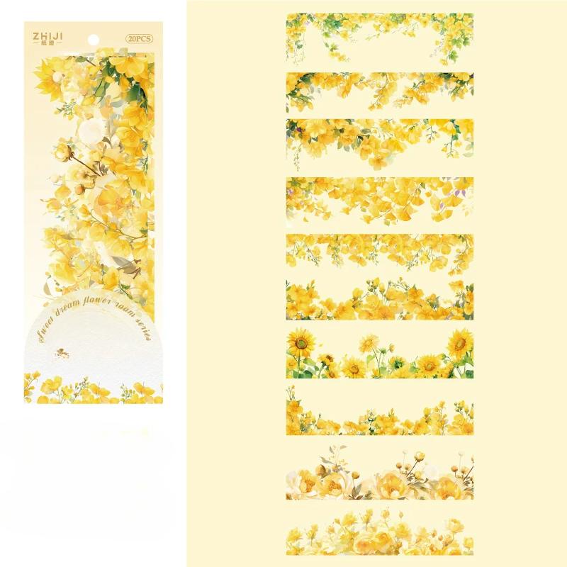 

10 листов винтажных INS большого размера наклейки с изображением растений, цветов и лозы, декоративные этикетки, ежедневник, альбом ручной работы, принадлежности для скрапбукинга