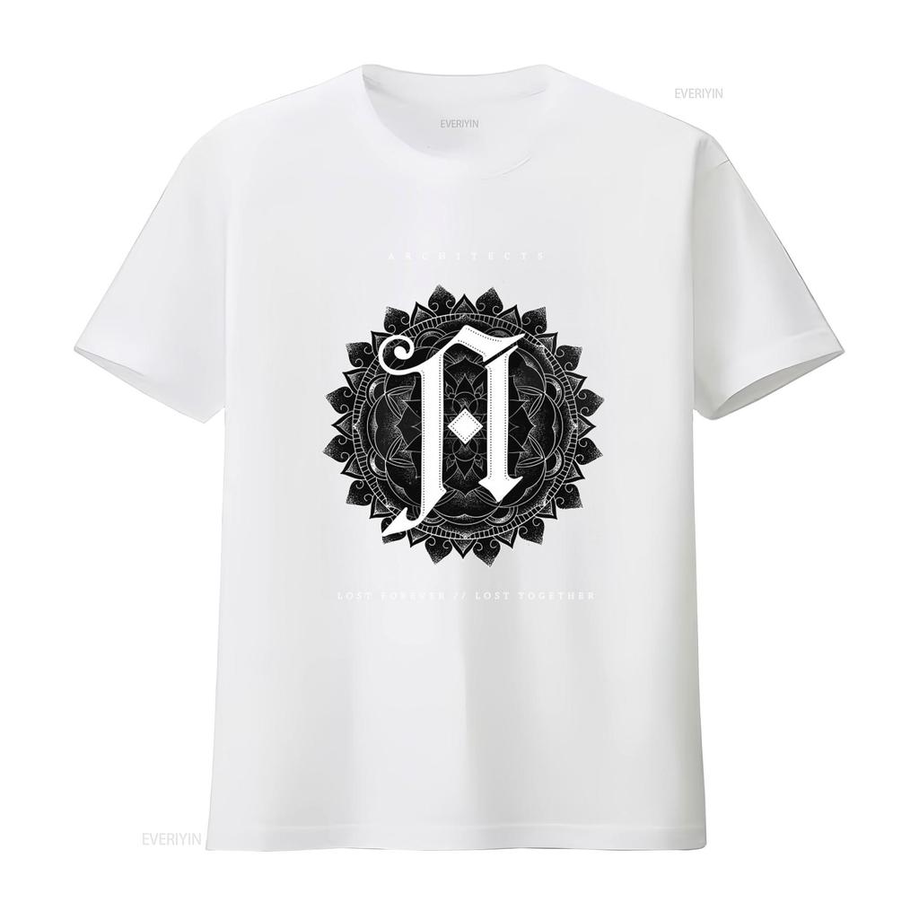 T-shirt Metalcore per Architetti con Intricato Design Mandala e Stampa di Lettere Perfetta per i Fan TE7851 vintage Lavata
