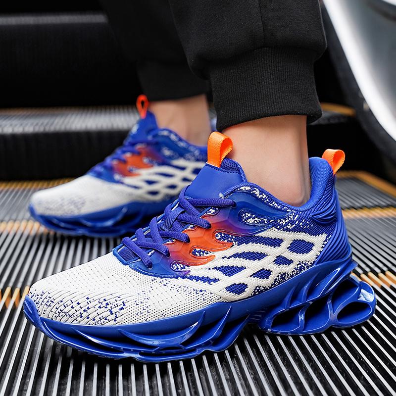 Fashion Men Sneakers Breathable Casual Shoes High Quality Antiskid Damping Sports Shoes Outdoor Comfortable Mesh Shoes Zapatillas Black