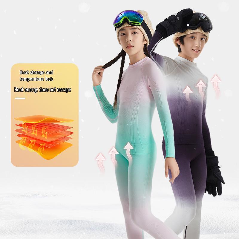 Kids' Quick-Dry Ski Base Layer: Warm, Moisture-Wicking Sports Suit for Boys & Girls