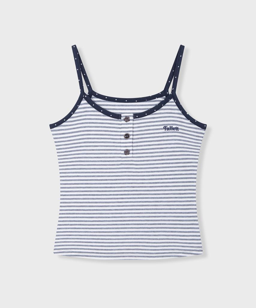 FALLETT Striped Sleeveless Light Gray