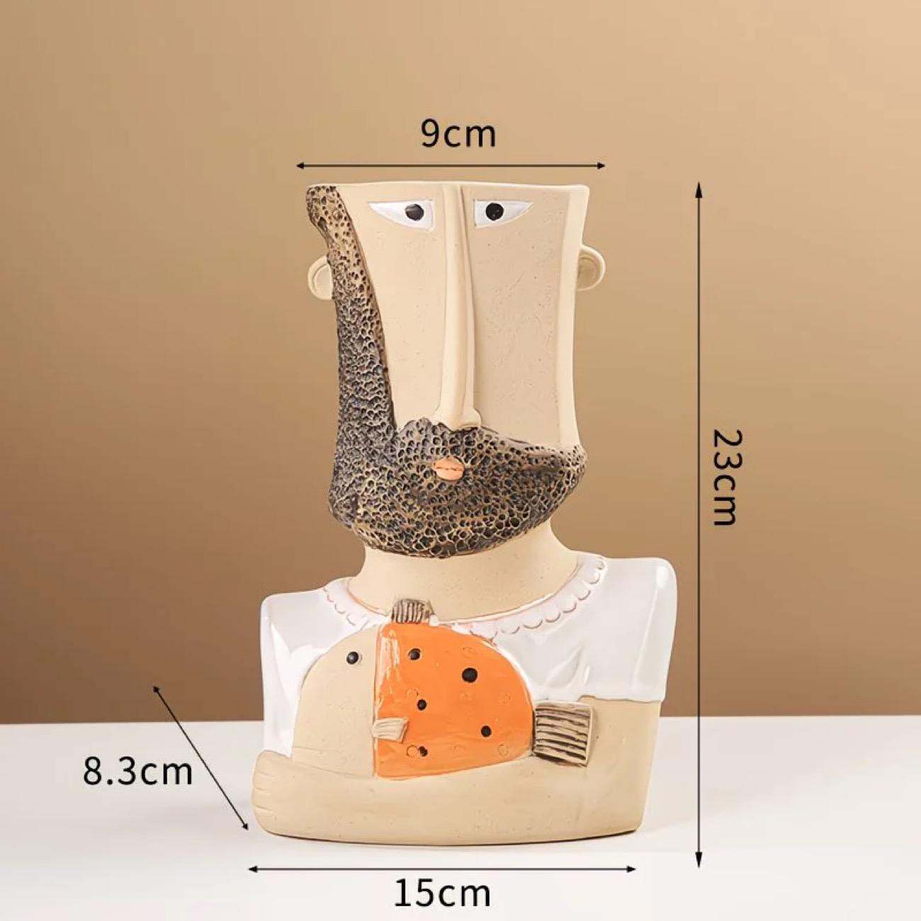 

Colorful Abstract Ceramic Vase with Human Face – Creative Art Sculpture for Home Decor A