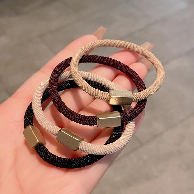 High Elastic Korean Hair Band for Students - Durable, Non-Damaging Rubber Ponytail Holder