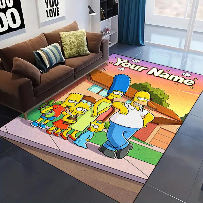 Name Custom Cartoon The Simpsons Carpet Rug for Living Room Bedroom Home Sofa Decoration,Kids play Non-slip Floor Mat