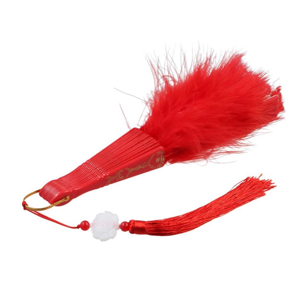 for Lolita Handmade with Pendant Dance Hand Fan Party Decor Feather Folding Fan Wedding Gift