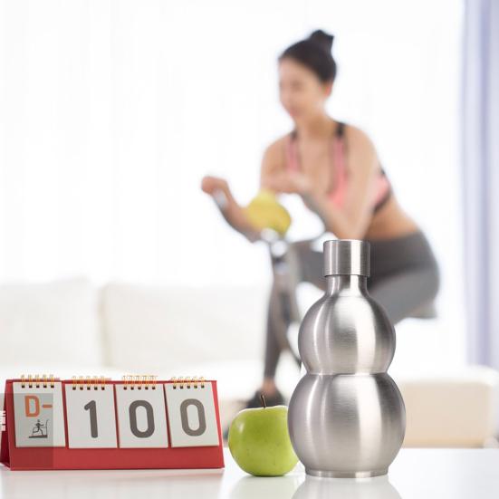 Gourd Water Bottle 500ml Stainless Steel Gourd Kettle for Gym Travel Adventure Chinese