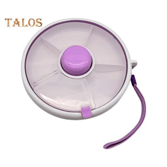 Вращающийся контейнер для закусок с крышкой вращающийся набор портативная коробка для конфет для детей конфетный столик тарелка для дыни герметичная коробка для закусок для дома офиса школы пикника фиолетовый 1669₽