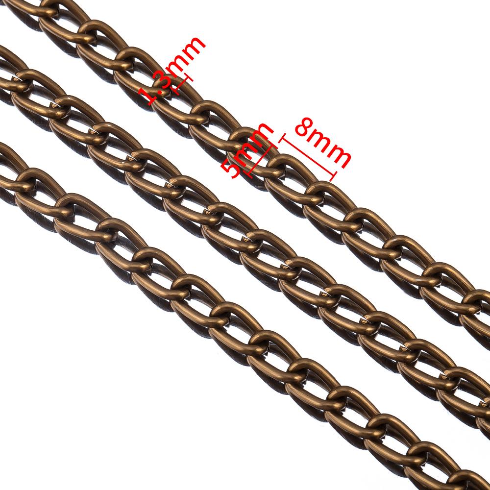 2M 1M 0.5M Aluminium Chain Curb Twisted Chain Links for DIY Handmade Necklaces Bracelets Jewelry Making Accessories Multi Color