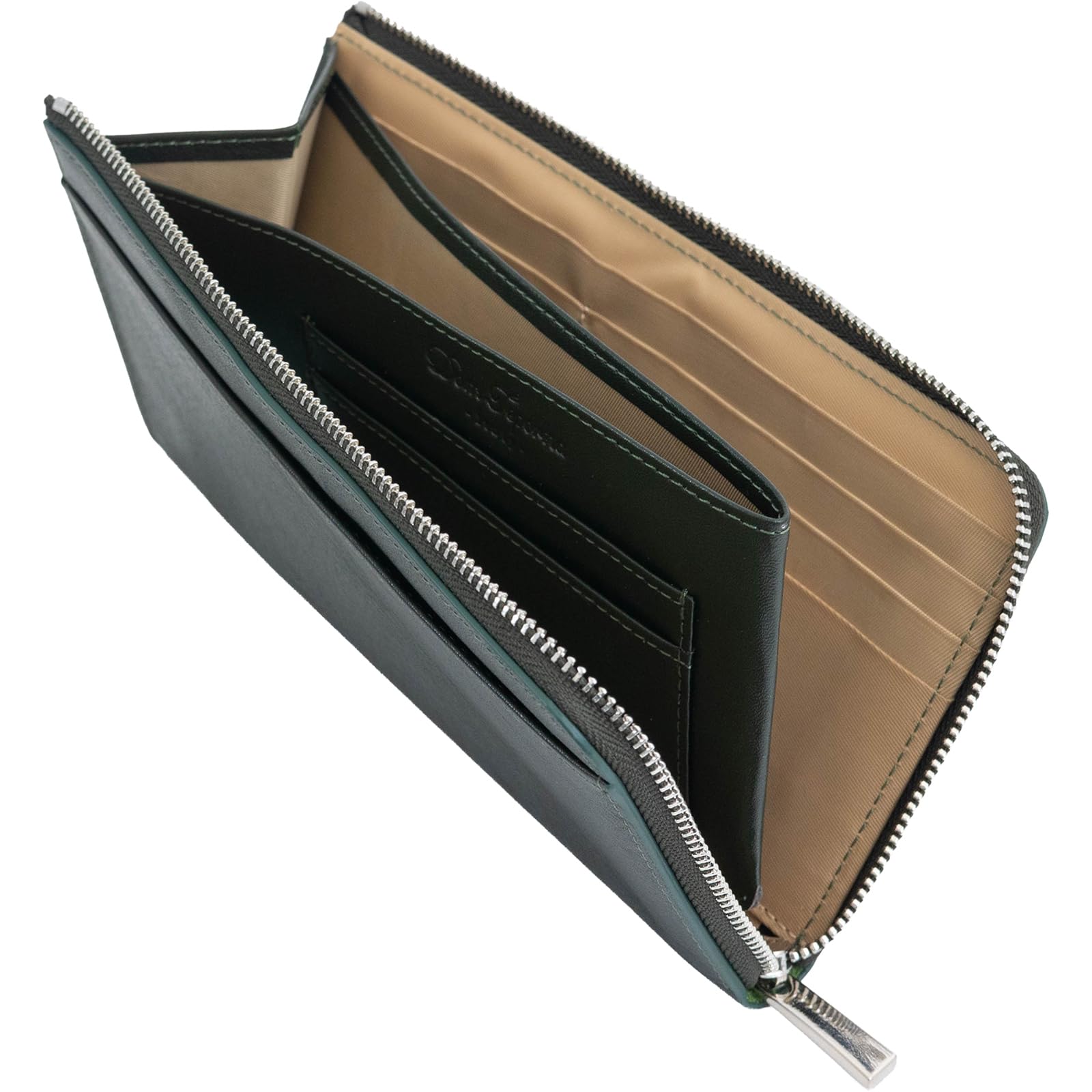 

[Dom Teporna] Men s Small Long Wallet, Genuine Leather, Slim, Thin, Large Capacity, Holds 16 Cards, Italian Leather, 18cm Wide, Short, L-shaped Zipper