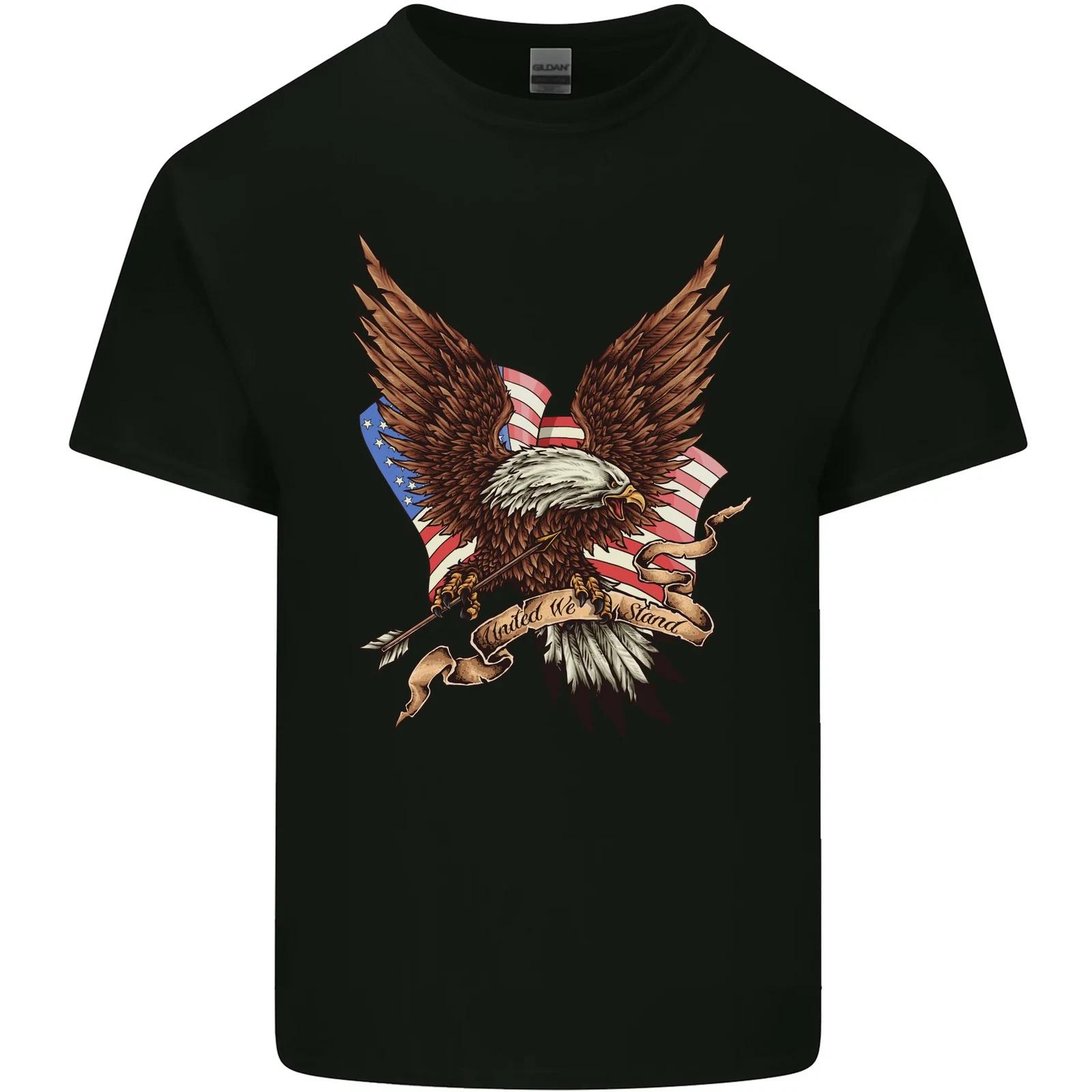 USA Eagle Flag America Patriotic July 4th Kids T-Shirt Childrens S
