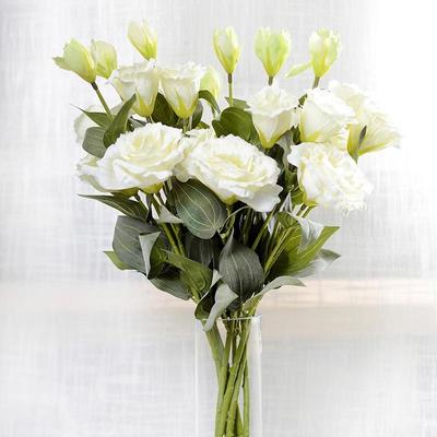 1 pz fiore artificiale trigemino eustoma fiore decorazione della casa fiore finto fiore nuziale eustoma di seta