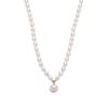 Rice-grain freshwater pearl minimalist necklace, fashionable and elegant design, clavicle chain, vintage court style, popular among influencers,