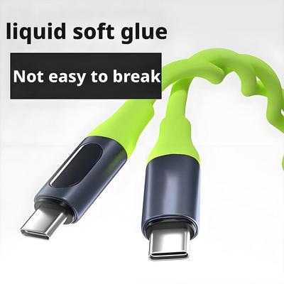 240W Fast Charging USB Type-c To Type-c Cable Digital Display Super Fast Charging Mobile Phone Data Cable Liquid Silicone