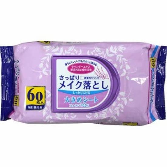 

[3 Packs] Refreshing Makeup Remover, 60 sheets x 3 packs (4994416031245) Large sheets (15cm x 20cm) with thick, substantial texture.