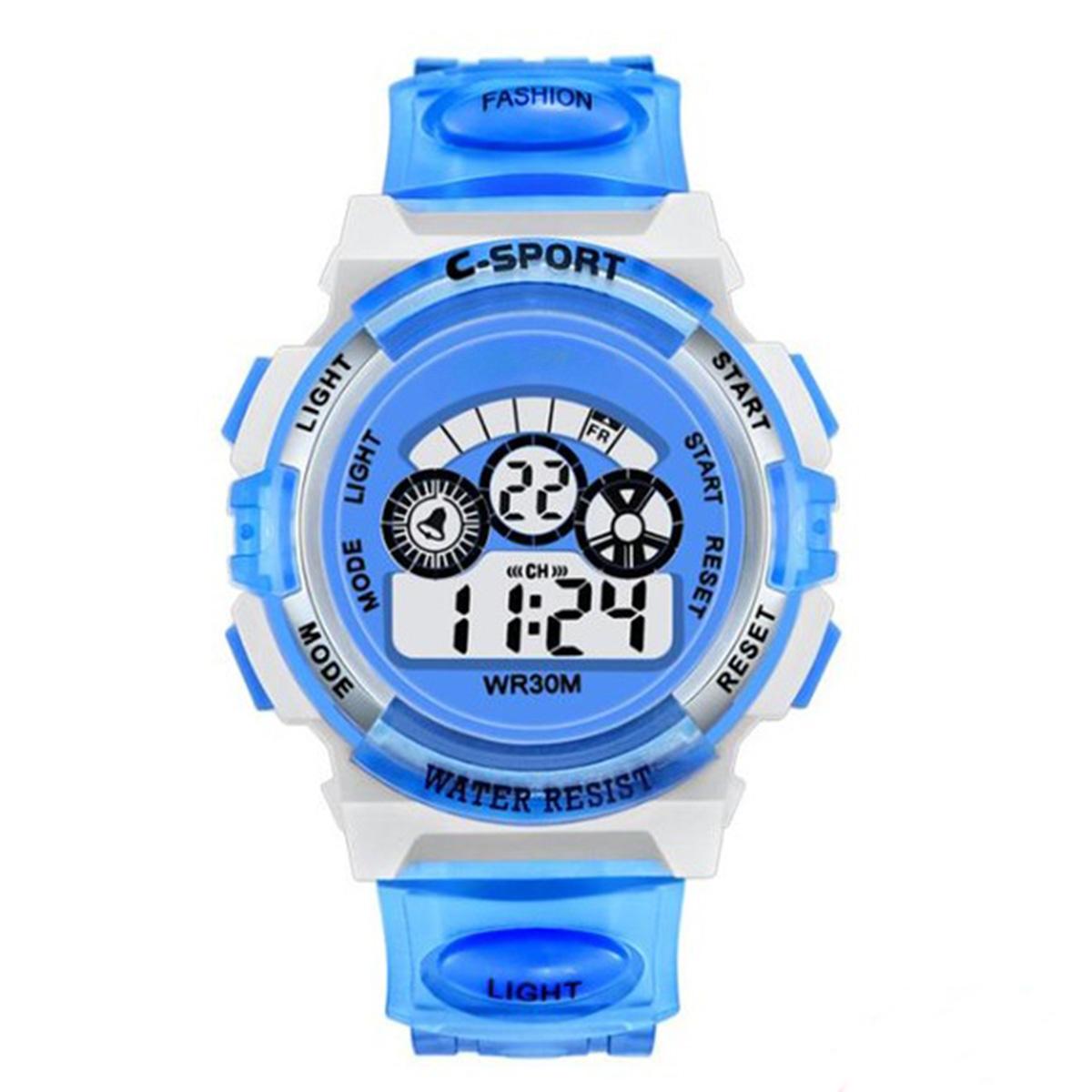 

Детские электронные часы, цветной светящийся циферблат, водонепроницаемые, многофункциональные, светящиеся, с будильником, часы для мальчиков и девочек