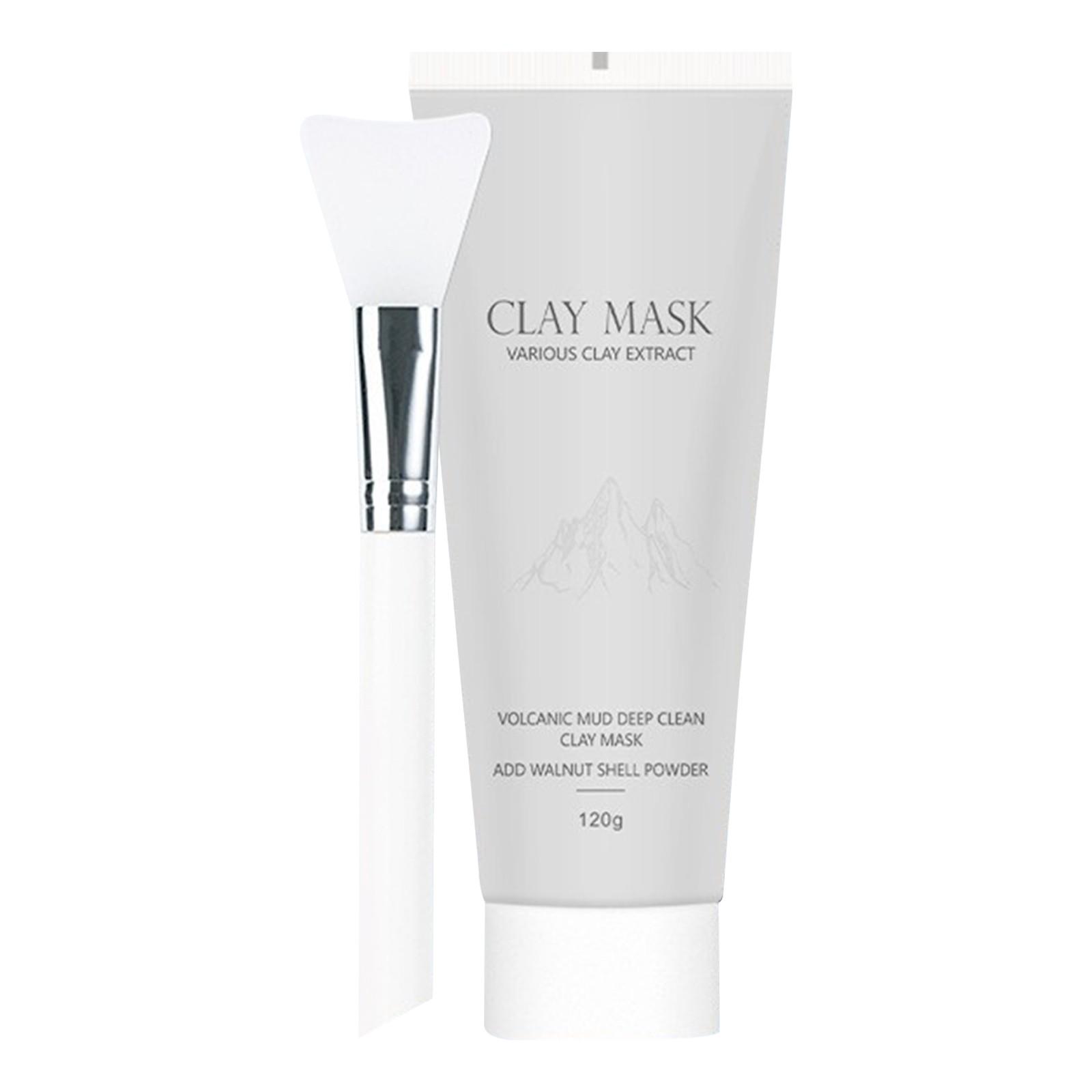 

Маска для глубокого очищения, очищающая поры маска от черных точек, увлажняющая маска с кисточкой для всех типов кожи, 120 г белый