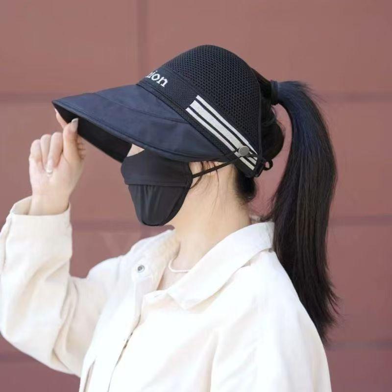 Hat Women's semi-empty top hat Hollow and breathable High value face Small Internet celebrity Sunscreen visor Women's outdoor