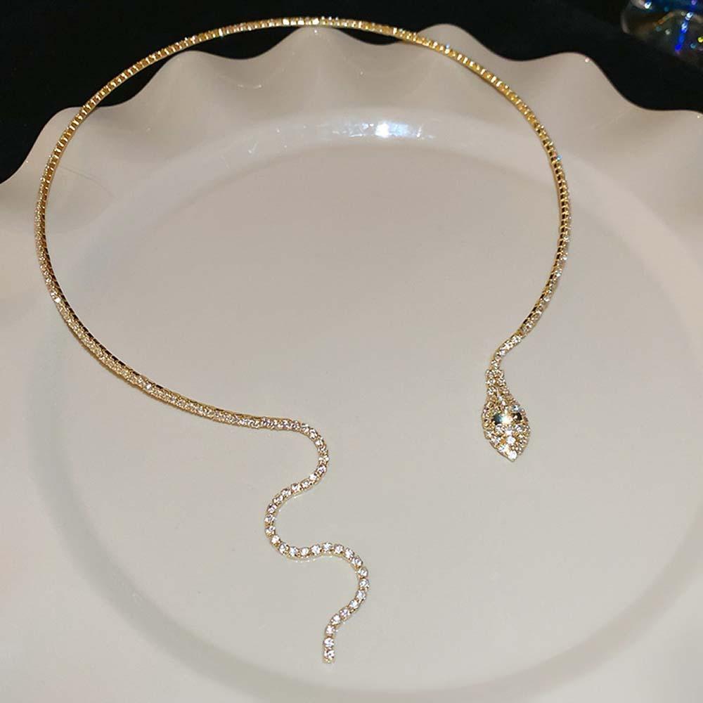 Clothing Accessories Crystal Snake Necklace Fashion Jewelry Snake Choker Pendant  Birthday Gifts