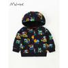 Jungenjacke Frühling und Herbst Baby Reiner Baumwoll-Oberteil Herbst Kinder Kapuzen-Reißverschluss-Cardigan Jungenbekleidung Herbst-Outfit