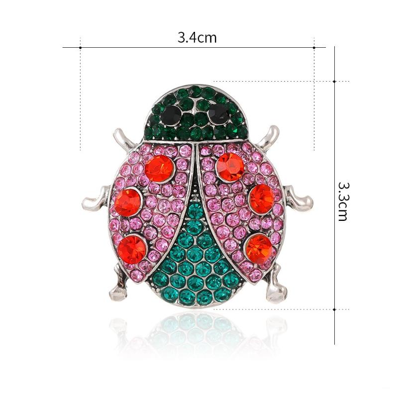 Vintage Rhinestone Beetle Brooch Fashion Animal Insects Seven Stars Ladybird Pin For Men Women Clothing Jewelry Accessories Gift