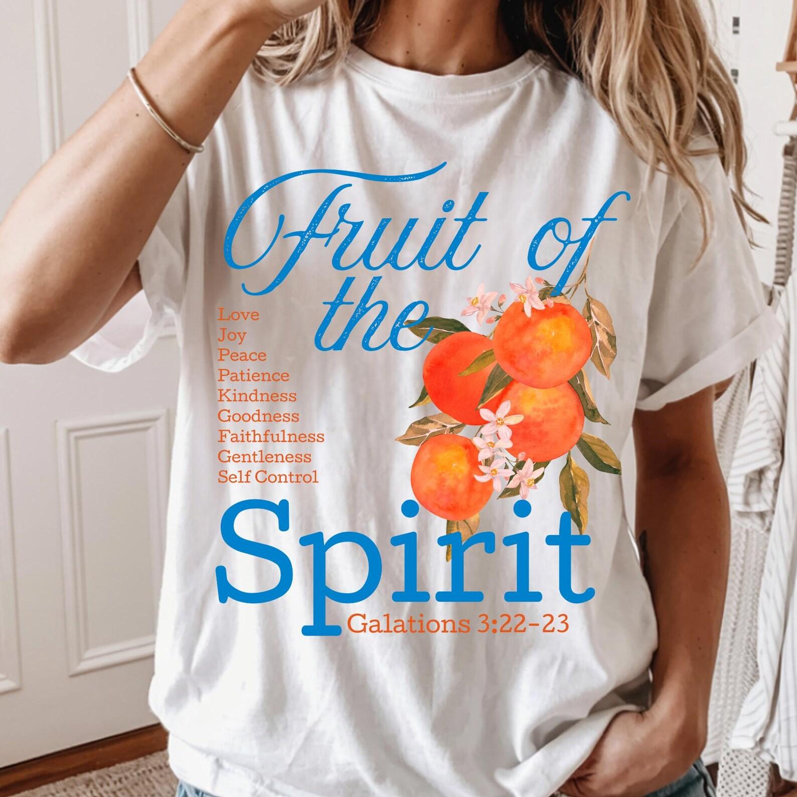 Fruit of the Spirit Oranges T-Shirt | Galatians 5:22-23, Love Joy Peace Patience Kindness S