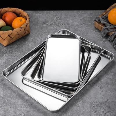 Oven Fruit Plate Rectangle Stainless Steel Anti-rust Cake Dish Baking Tray Cookie Sheets Loaf Pan