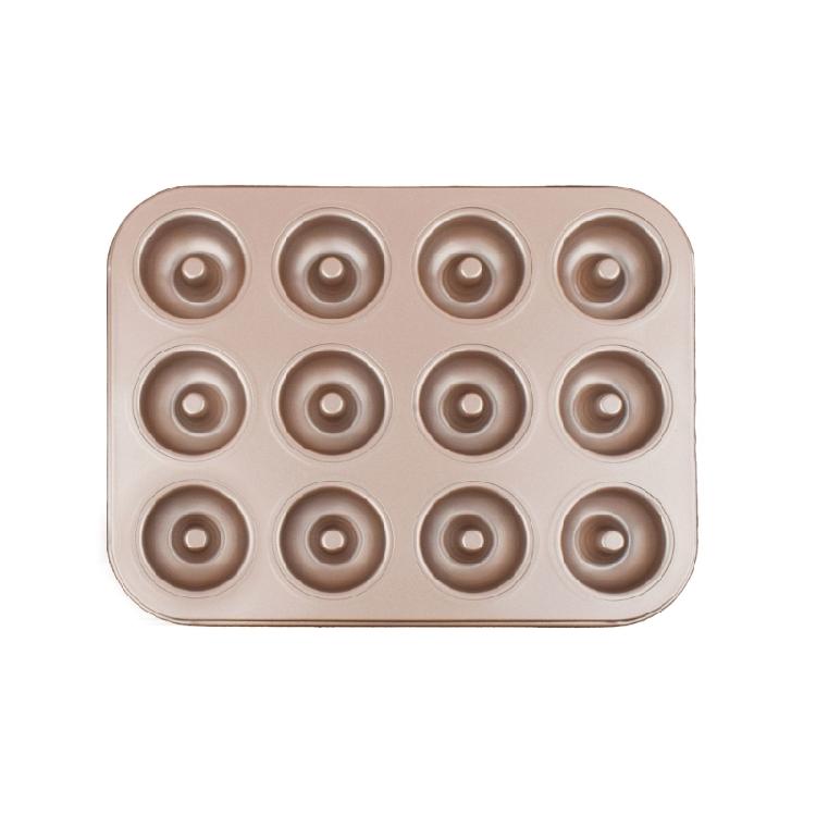 12/24 Cavity Mini Round Doughnuts Baking Pans Tray Carbon Steel Cake Mold