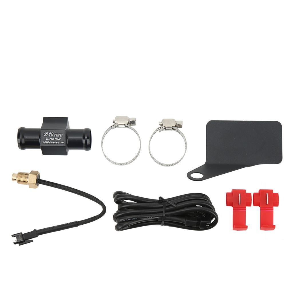 LCD Wassertemperaturanzeige Motorrad DC12V LCD-Bildschirm Schlanke Wassertemperaturanzeige Mit 16mm T-Stück für Motorrad