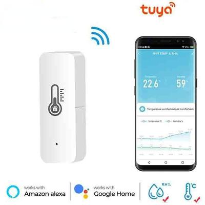 Capteur intelligent Wifi de température et d'humidité, hygromètre intérieur et extérieur, détecteur de thermomètre, Alexa Google Home SmartLife