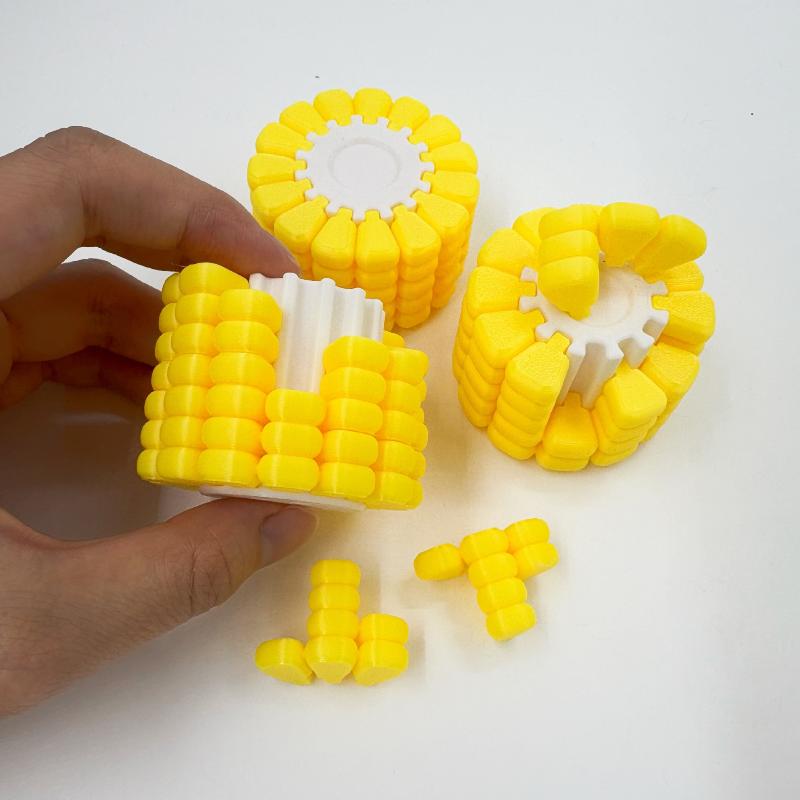 3D Printed PLA Corn Fidget Puzzle Toy Non-Toxic Sensory Stress Relief Toy for Kids Adults Anxiety Relief Home Office
