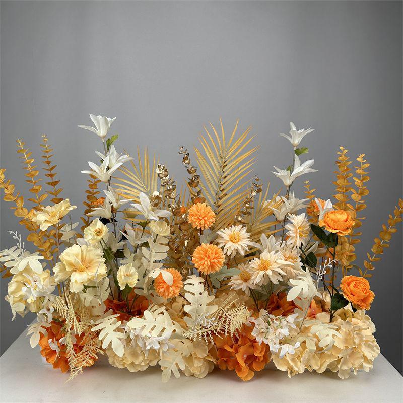 Wedding Floristry: Simulated Flower Scene Arrangement with Seven Optional Colors for T-Stage and Aisle Decoration