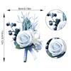 Set of 6 Boutonniere for Men Wedding, Groom and Groomsman Boutonniere for Wedding, Greenery Rose Corsage for Men Ceremony Anniversary Party Prom