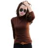 Women Bottom Tops Half-High Collar Long Sleeve Slim Fit Pullover Tops Solid Color Thickened Warm Autumn Winter Base Layer Tops