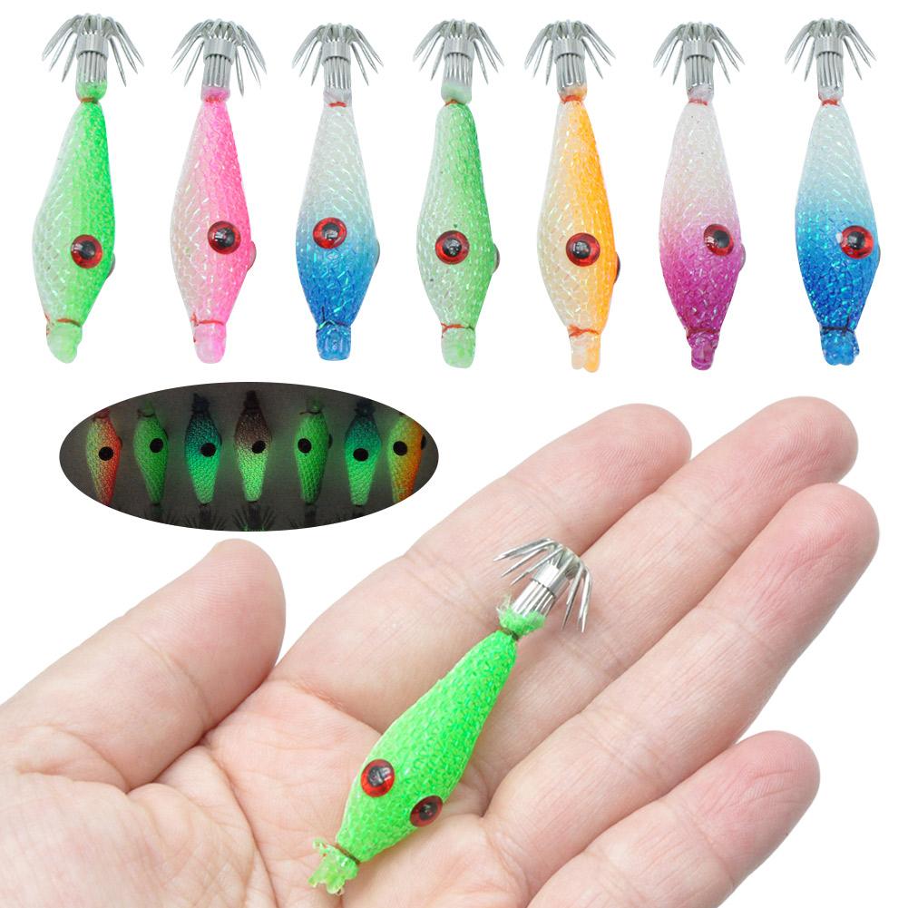 7 Pcs Lure Hook Fishing Tackles Squid Hook Luminous Fishing Bait Fluorescent Fishing Lures Luminous Squid Jig Hooks for Fishing China Mainland
