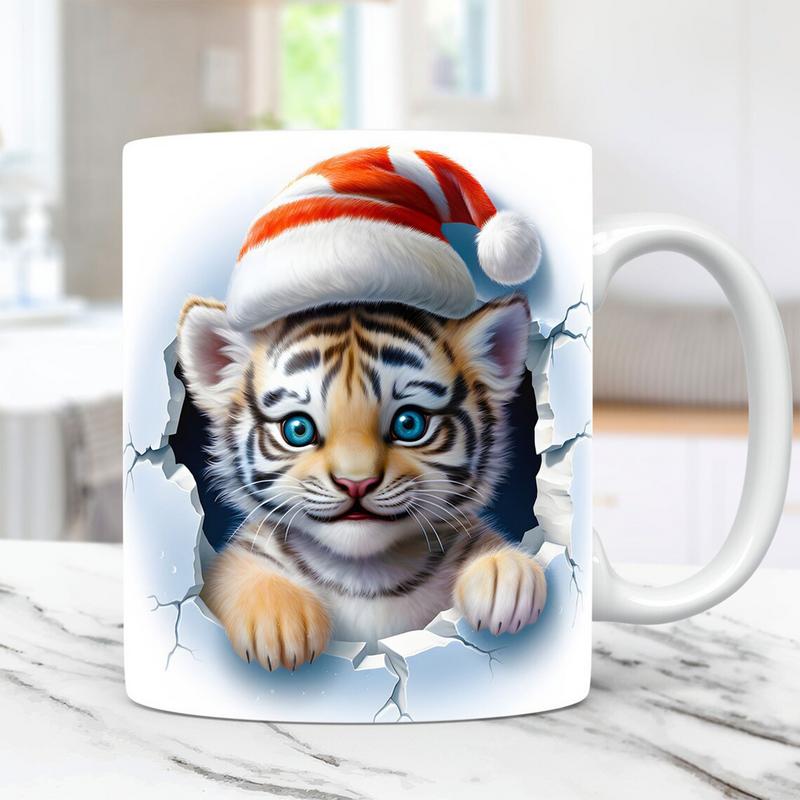 Vánoční hrnek Vánoční téma Šálek na čaj Slavnostní stolní nádobí Sklenice Vtipný keramický hrnek s uchem pro domov podnikání