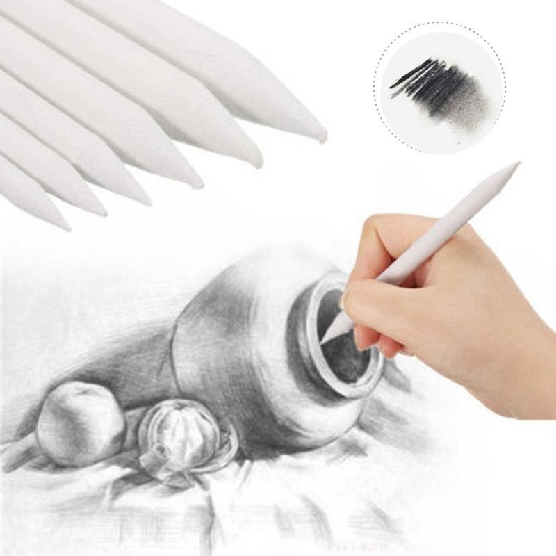 6pcs/set Blending Smudge Stump Stick Tortillon Sketch Art White Drawing Pen Tool Rice Paper