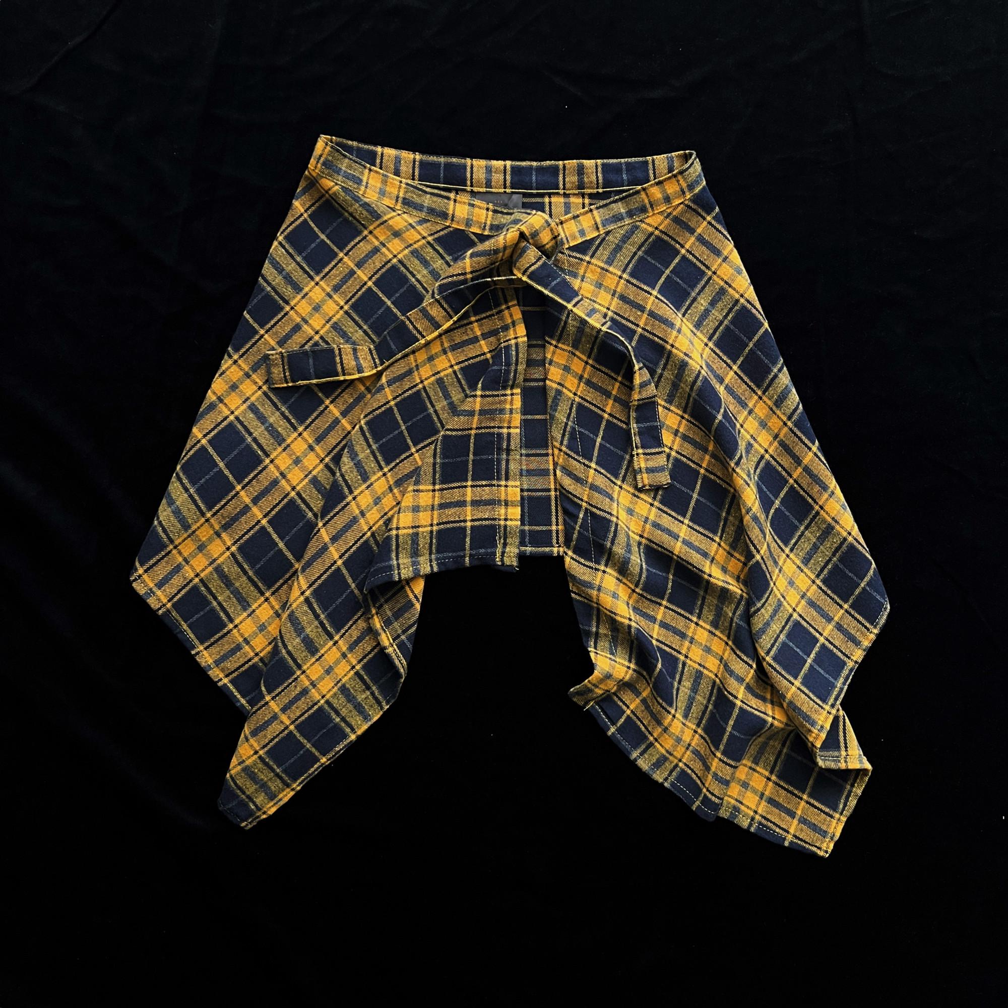 Мужская клетчатая многослойная толстовка и женская осенняя юбка миди: комплект One Size