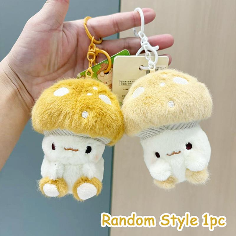 10Cm Cute Mushroom Doll, Plush Key Chain, Bag, Pen Case, Car Key Decoration. Creative Cute Plush Pendant, Birthday Gift