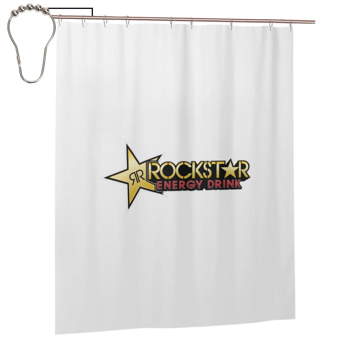 

Rockstar Energy Drinkshower Curtain Bathroom Polyester Waterproof Bath Curtains With Hooks W60H190(CM)-1 Pcs